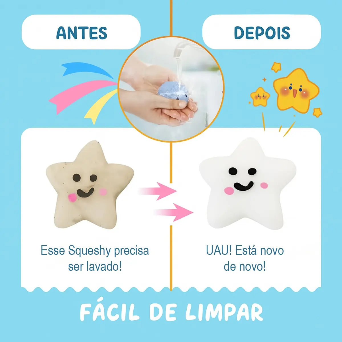 Squishy Bichinho Macio Fofo de Apertar Anti Stress Mochi de Brincar Pop It Fidget