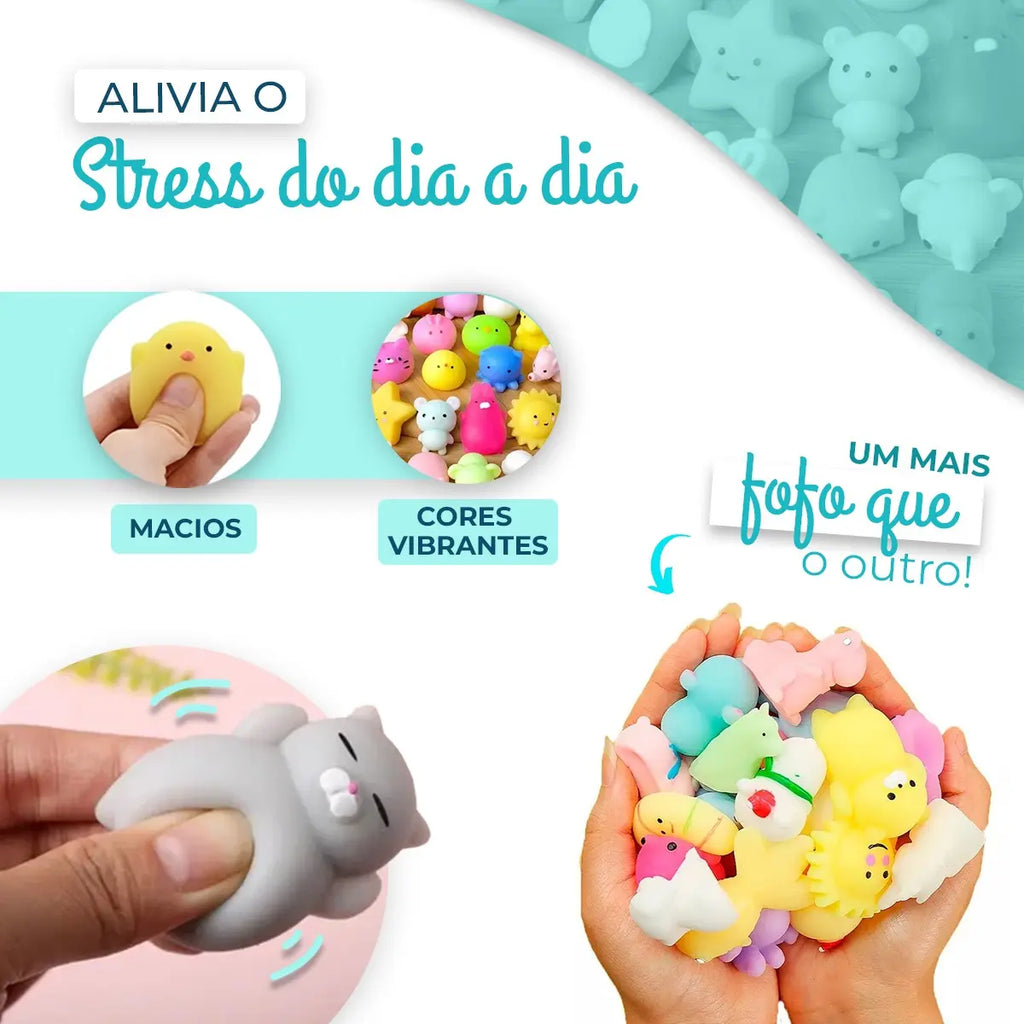 Squishy Bichinho Macio Fofo de Apertar Anti Stress Mochi de Brincar Pop It Fidget