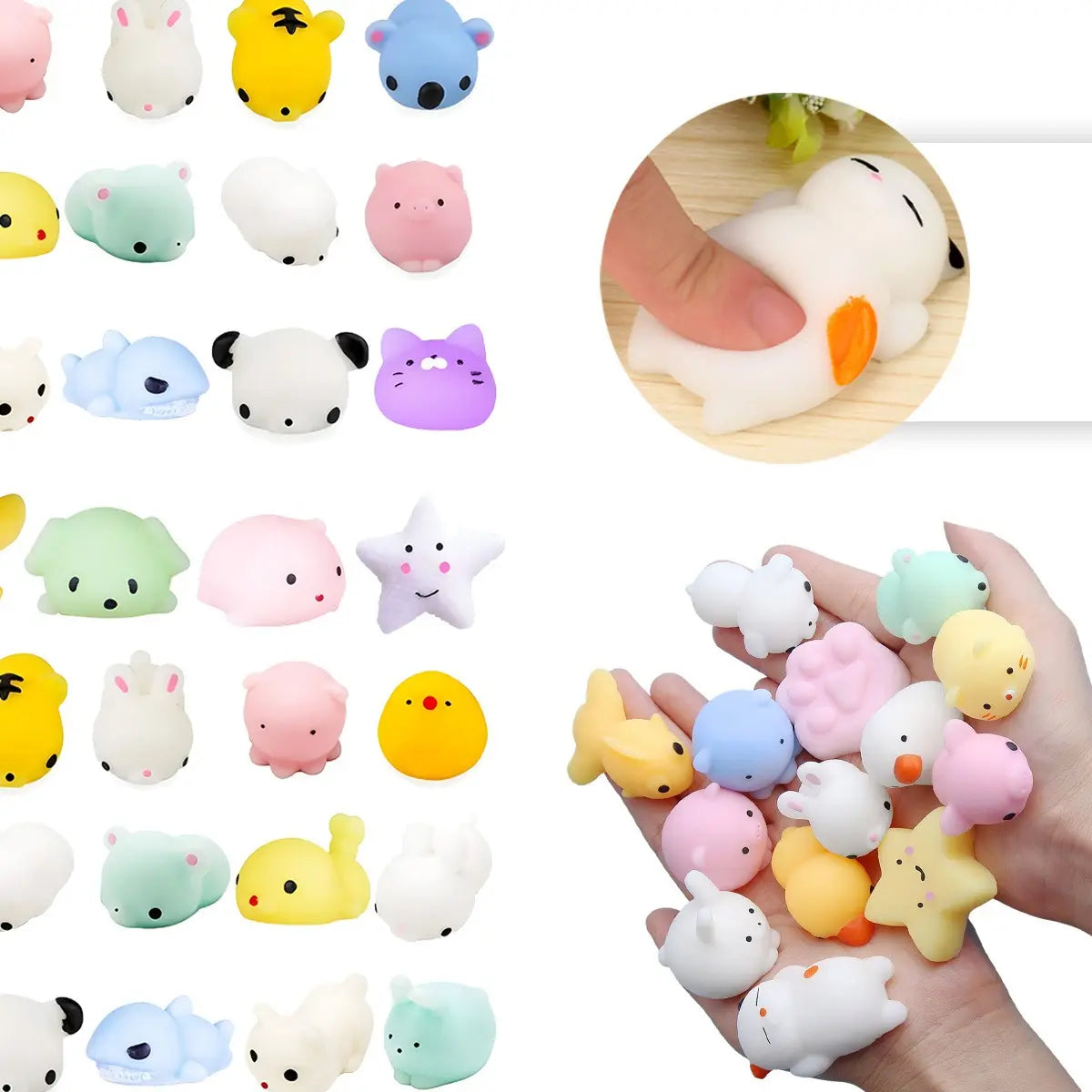 Squishy Bichinho Macio Fofo de Apertar Anti Stress Mochi de Brincar Pop It Fidget